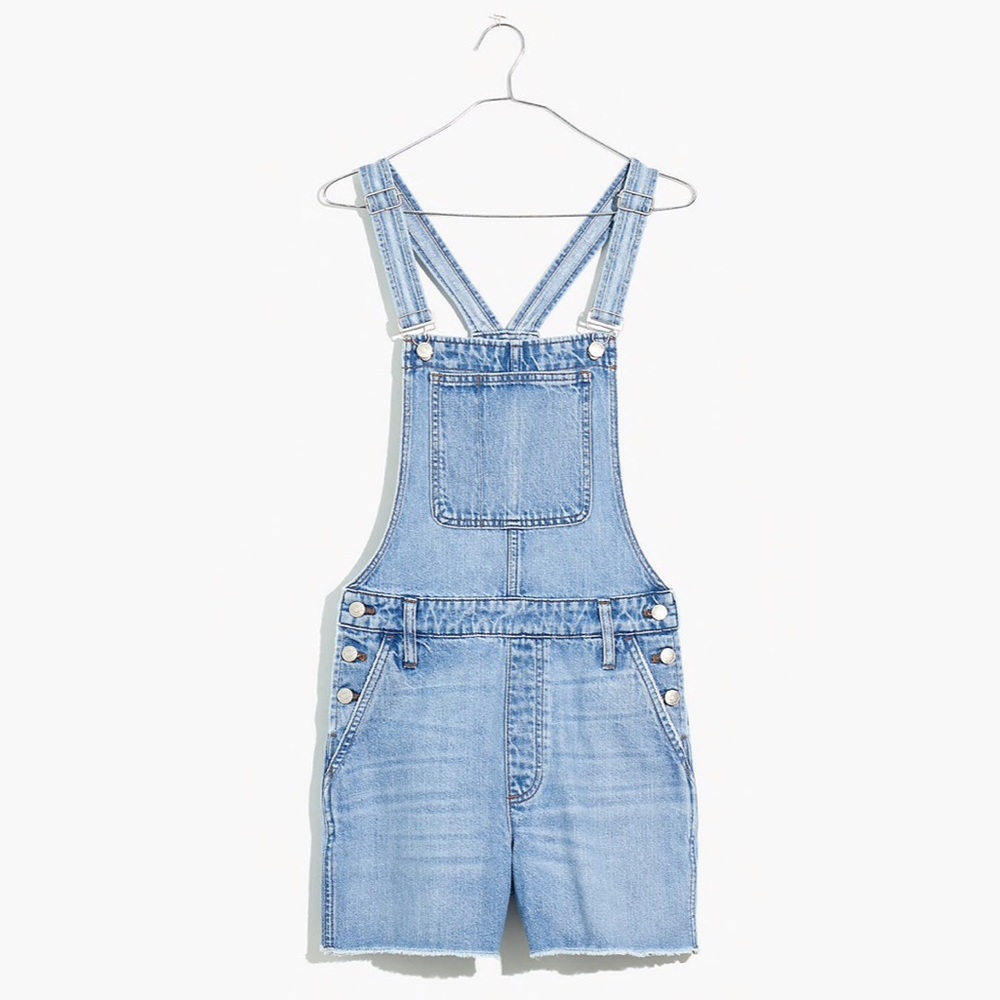 NWT Madewell Adirondack Short Light Wash Overalls